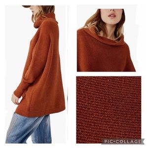 Free people ottoman tunic sweater in dark orange size medium